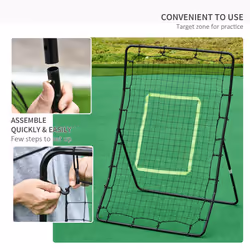 HOMCOM Rebounder Net Target Ball Kickback Baseball Training Equipment Play