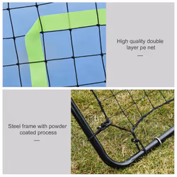 HOMCOM Rebounder Net Target Ball Kickback Baseball Training Equipment Play - Additional view 4