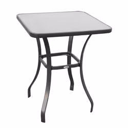 Outsunny Garden Bar Table Bistro Square Glass Dining Kitchen Breakfast Pub Party