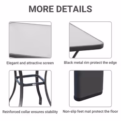 Outsunny Garden Bar Table Bistro Square Glass Dining Kitchen Breakfast Pub Party - Additional view 4