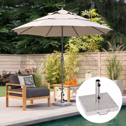 Outsunny 25KG Umbrella Base Parasol Holder Outdoor Wheel Marbel Lawn Garden