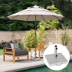 Outsunny 25KG Umbrella Base Parasol Holder Outdoor Wheel Marbel Lawn Garden