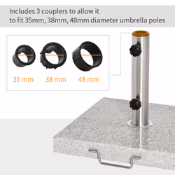 Outsunny 25KG Umbrella Base Parasol Holder Outdoor Wheel Marbel Lawn Garden - Additional view 4