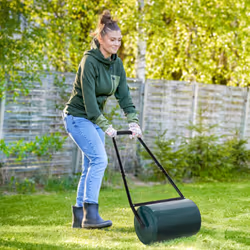 Outsunny 30 L Lawn Roller Large Heavy Duty Metal Sand or Water Filled
