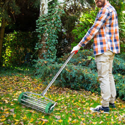 Outsunny Lawn Aerator Outdoor Grass Care Heavy Duty Garden Roller Manual Handle