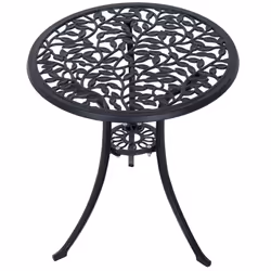 Outsunny Aluminium Bistro Set Garden Coffee Table Chair Outdoor Dining Set Black - Additional view 5