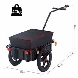 HOMCOM Foldable Bicycle Cargo Trailer With Waterproof Cover â 70L - Additional view 8