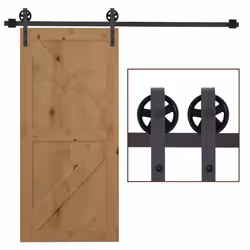 HOMCOM 6FT/1830mm Carbon Steel Sliding Barn Wood Door Hardware Closet Track Set - Additional view 8