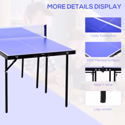 HOMCOM Folding Mini Table Tennis Portable Ping Pong Set with Net - Additional view 5
