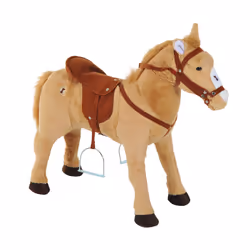 HOMCOM Children Standing Horse Plush Soft Ride On Toy Pony Kids Cuddly Game Play