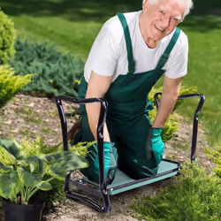 Outsunny 2 In1 Folding Garden Kneeler Foam Chair Pad Support Bench, Green