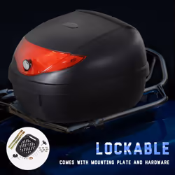 HOMCOM 24L Motorcycle Trunk Tail Box Luggage Case with Two Keys and Plate - Additional view 5