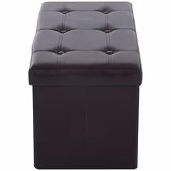 HOMCOM Storage Ottoman Tool Box Faux Leather Folding Bench Foot Rest, Brown - Additional view 6