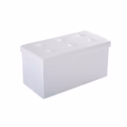 HOMCOM Storage Ottoman Tool Box Faux Leather Folding Bench Foot Rest, White - Additional view 7