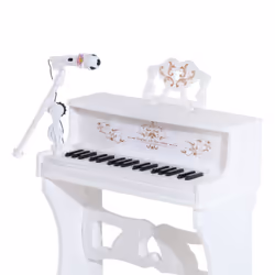 HOMCOM 37 Key Keyboard Battery Piano Kids Microphone Stool Educational Game