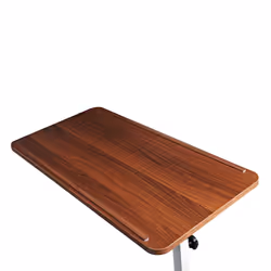 HOMCOM C-Shaped Mobile End Table Nightstand with Casters Brake Walnut - Additional view 4