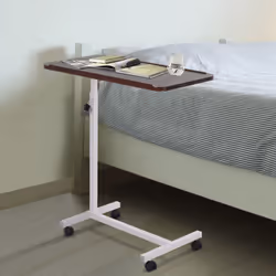HOMCOM C-Shaped Mobile End Table Nightstand with Casters Brake Walnut - Additional view 6