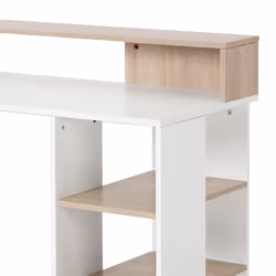 HOMCOM Multi-Storage & Workstation Desk Table Storage Shelves Home Office Oak - Additional view 6