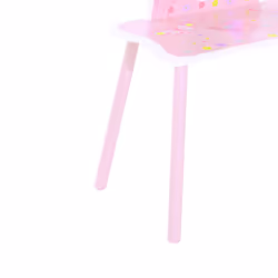 HOOMCOM Girls Kids Pink Dressing Table Make Up Play Set Desk Chair Mirror Wooden - Additional view 6