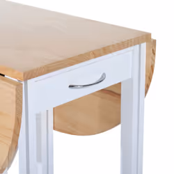 HOMCOM 3pc Wooden Kitchen Cart Trollet Table Folding Stools Space-saving - Additional view 6