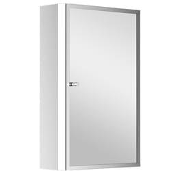 HOMCOM Mirror Cabinet Shelves Bathroom Storage  Stainless Steel Wall Cabinet