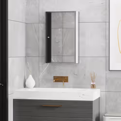 HOMCOM Mirror Cabinet Shelves Bathroom Storage  Stainless Steel Wall Cabinet