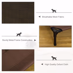 PawHut Large Pet Cot Portable Dog Cat Elevated Sleep Bed Camping - Additional view 4