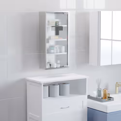HOMCOM Medicine Cabinet Houseware Stainless Steel Medicine Cabinet Glass Door
