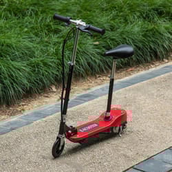 HOMCOM Foldable Powered Scooter 120W w/ Adjustable Seat and Brake, Red