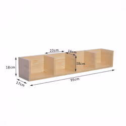 HOMCOM CD DVD Book Wall Mounted Storage Shelf Wood Display Center Rack