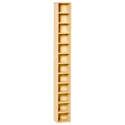 HOMCOM 204 CD Storage Tower Tall Bookcase Bookshelf with 12 Cubes Oak Tone - Additional view 8