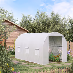 Outsunny Large Walk-in Greenhouse Poly Tunnel Galvanised Garden Plants Grow Tent