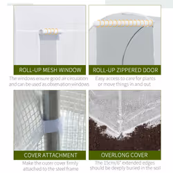 Outsunny 4.5 x 2M Walk-in Polytunnel Greenhouse for Garden, Galvanised Steel