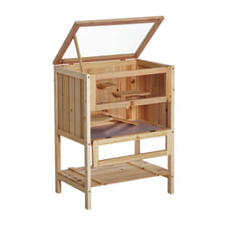PawHut Wooden Hamster House | Large Wooden Hamster Cage