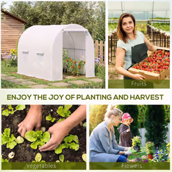 Outsunny Greenhouse Solid Frame Walk-in Garden Grow Large Insect Poly Tunnel - Additional view 4