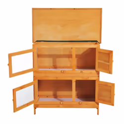PawHut 2-Tier Wooden Rabbit Hutch with Sliding Tray