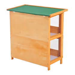 PawHut 2-Tier Wooden Rabbit Hutch with Sliding Tray