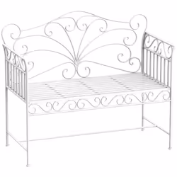 Outsunny Garden Bench Outdoor Furniture 2 Seater Park Seating w/ Backrest White