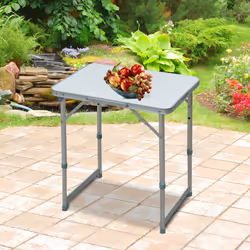 Outsunny Garden Aluminium Table Folding Picnic Table for Camping