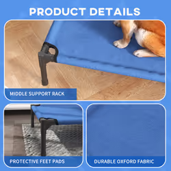 Pawhut Elevated Pet Bed Cool Cot Dog Sleep Folding Indoor Outdoor Camping 76Lcm - Additional view 5