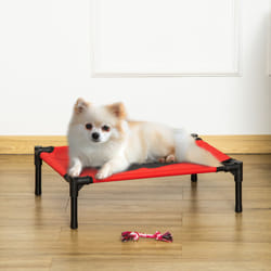 Pawhut Elevated Pet Bed Dog Cool Cot Sleep Indoor Outdoor Portable Basket Red