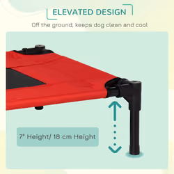 Pawhut Elevated Pet Bed Dog Cool Cot Sleep Indoor Outdoor Portable Basket Red