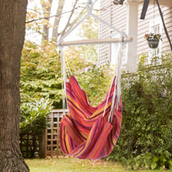 Outsunny Garden Hammock Chair Yard Hanging Rope Cotton Cloth w/ ropes Red