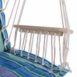 Outsunny Garden Hammock w/ Footrest Armrest Patio Swing Seat Hanging Rope Blue - Additional view 5