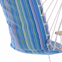 Outsunny Garden Hammock w/ Footrest Armrest Patio Swing Seat Hanging Rope Blue - Additional view 7
