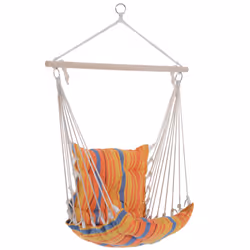 Outsunny Outdoor Hammock Cushioned Chair Patio Swing Seat Cotton Orange Yard - Additional view 8