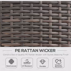 Outsunny 2 Seater Double Rattan Sun Lounger Recliner Day Bed Wicker Weaver Sofa
