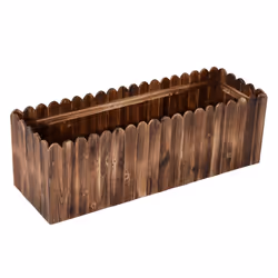 Outsunny Raised Flower Bed Wooden Rectangualr Planter Container Wood