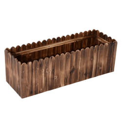 Outsunny Raised Flower Bed Wooden Rectangualr Planter Container Wood