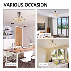 HOMCOM Modern K9 Crystal Ceiling Lighting Chandelier Light Lamp - Additional view 6